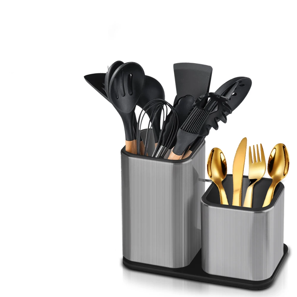 Rust-Resistant Antibacterial Stainless Steel Knife Block (Fits Up To 8-Inch Blades)