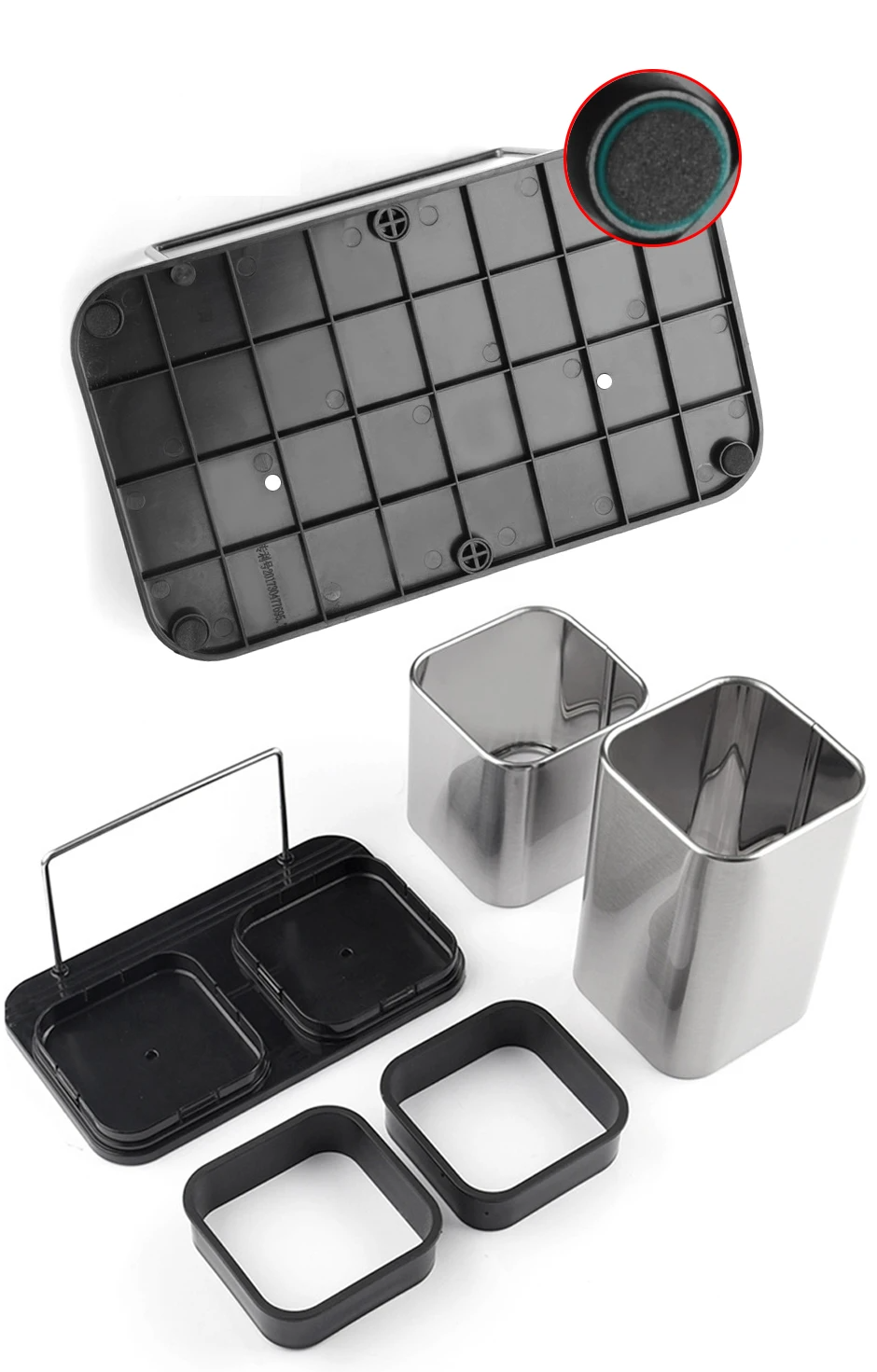 Rust-Resistant Antibacterial Stainless Steel Knife Block (Fits Up To 8-Inch Blades)