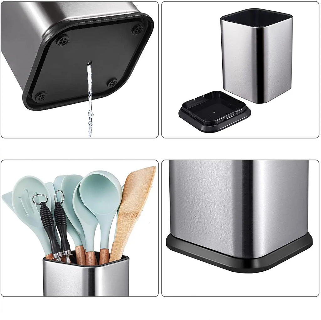 Rust-Resistant Antibacterial Stainless Steel Knife Block (Fits Up To 8-Inch Blades)