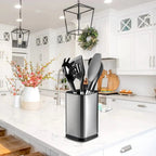 Rust-Resistant Antibacterial Stainless Steel Knife Block (Fits Up To 8-Inch Blades)