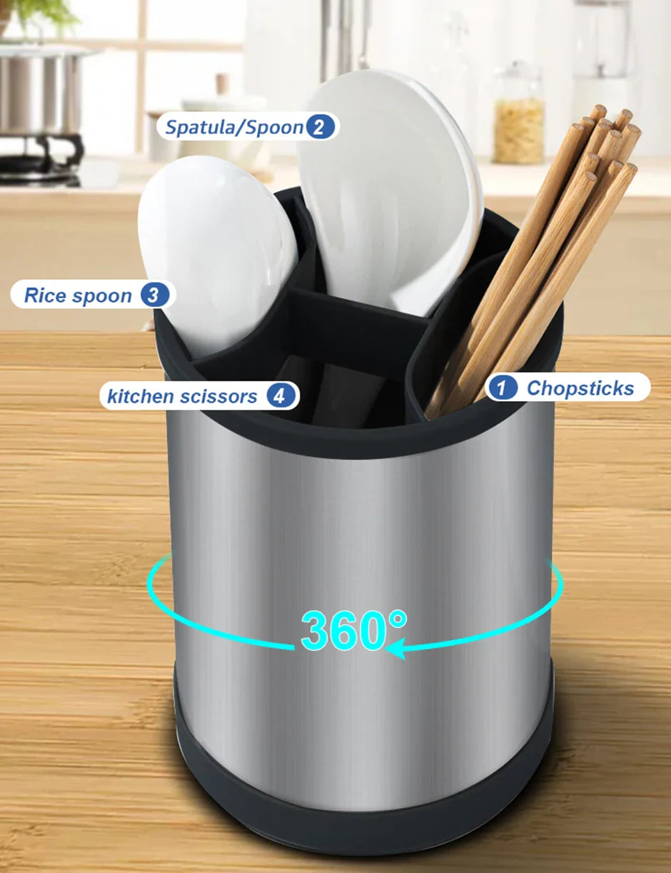 Rust-Resistant Antibacterial Stainless Steel Knife Block (Fits Up To 8-Inch Blades)