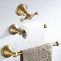 Rust-Resistant Brushed Antique Brass Bathroom Hardware Set (3-Piece)