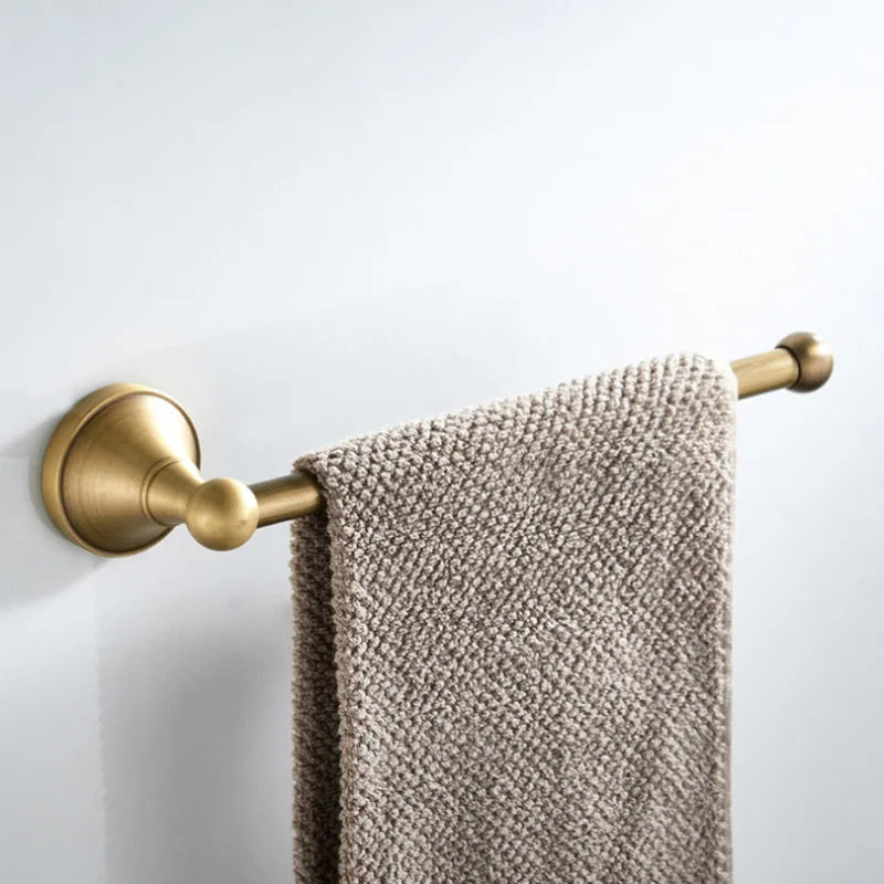 Rust-Resistant Brushed Antique Brass Bathroom Hardware Set (3-Piece)