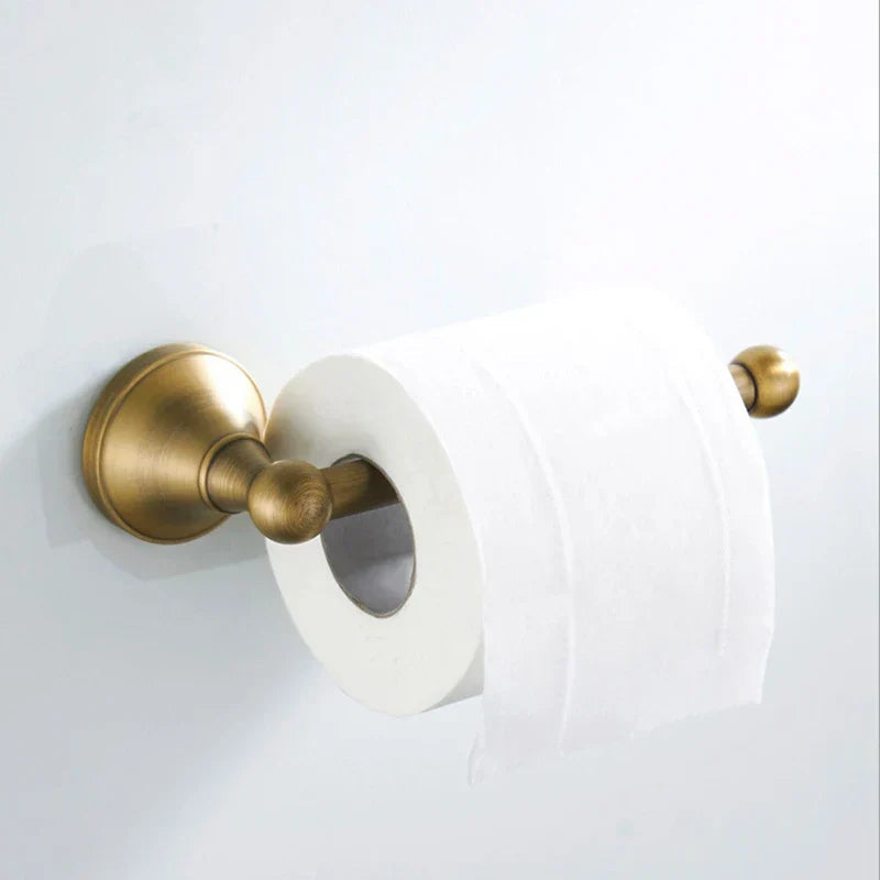 Rust-Resistant Brushed Antique Brass Bathroom Hardware Set (3-Piece)