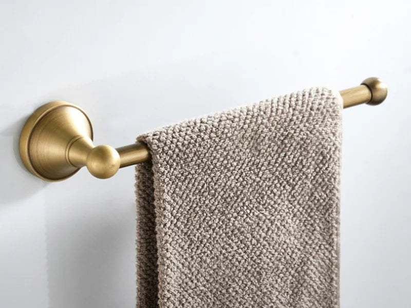 Rust-Resistant Brushed Antique Brass Bathroom Hardware Set (3-Piece)