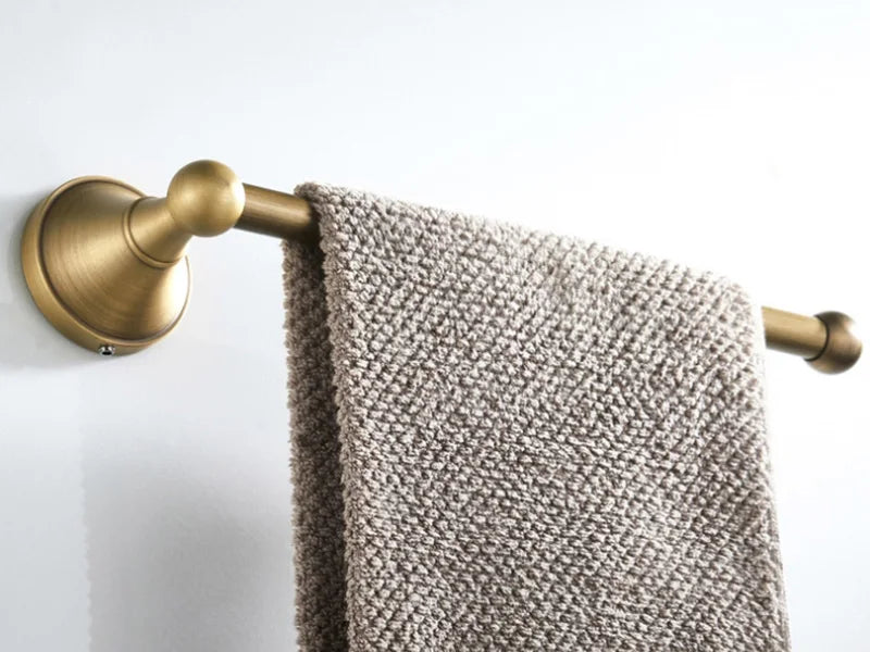 Rust-Resistant Brushed Antique Brass Bathroom Hardware Set (3-Piece)