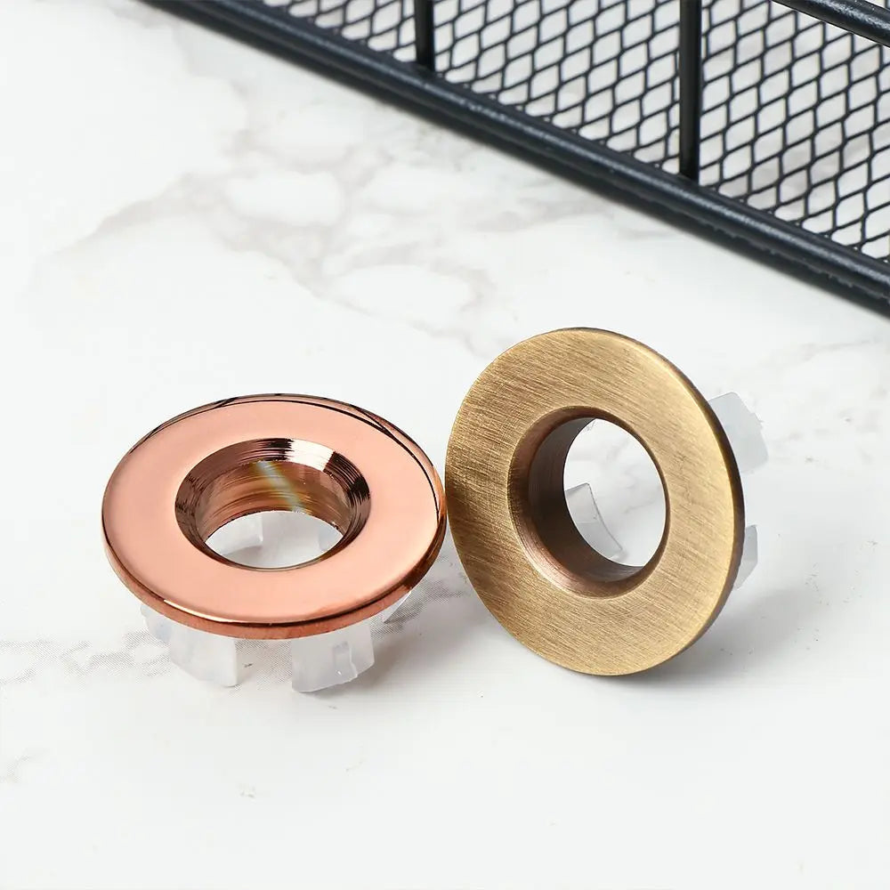 Rust-Resistant Copper Alloy & Tool-Free Sink Overflow Cover (Fits 23-25 mm Holes)