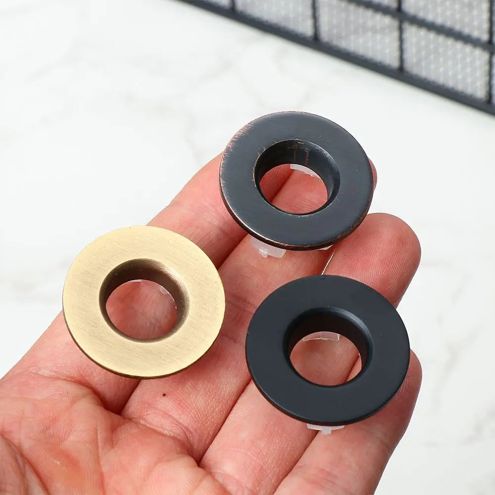 Rust-Resistant Copper Alloy & Tool-Free Sink Overflow Cover (Fits 23-25 mm Holes)