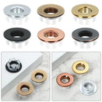 Rust-Resistant Copper Alloy & Tool-Free Sink Overflow Cover (Fits 23-25 mm Holes)