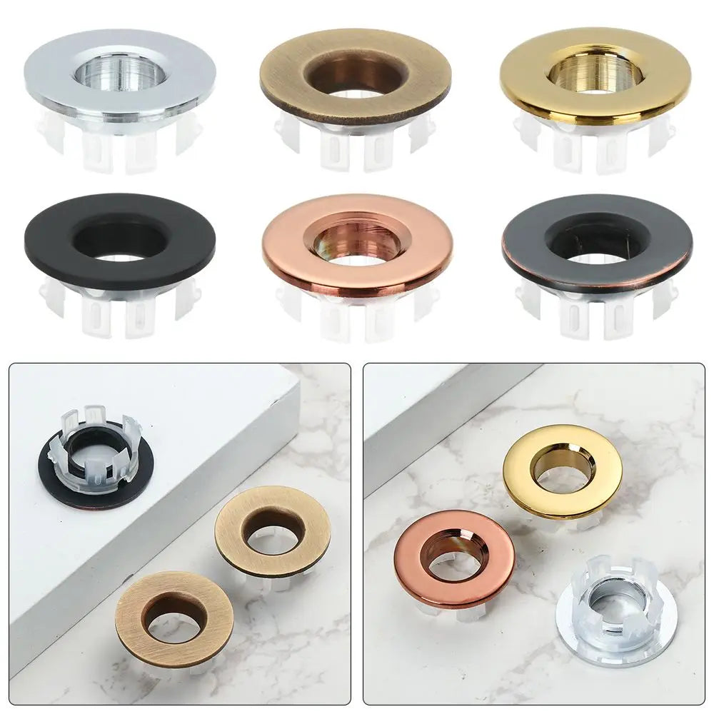 Rust-Resistant Copper Alloy & Tool-Free Sink Overflow Cover (Fits 23-25 mm Holes)