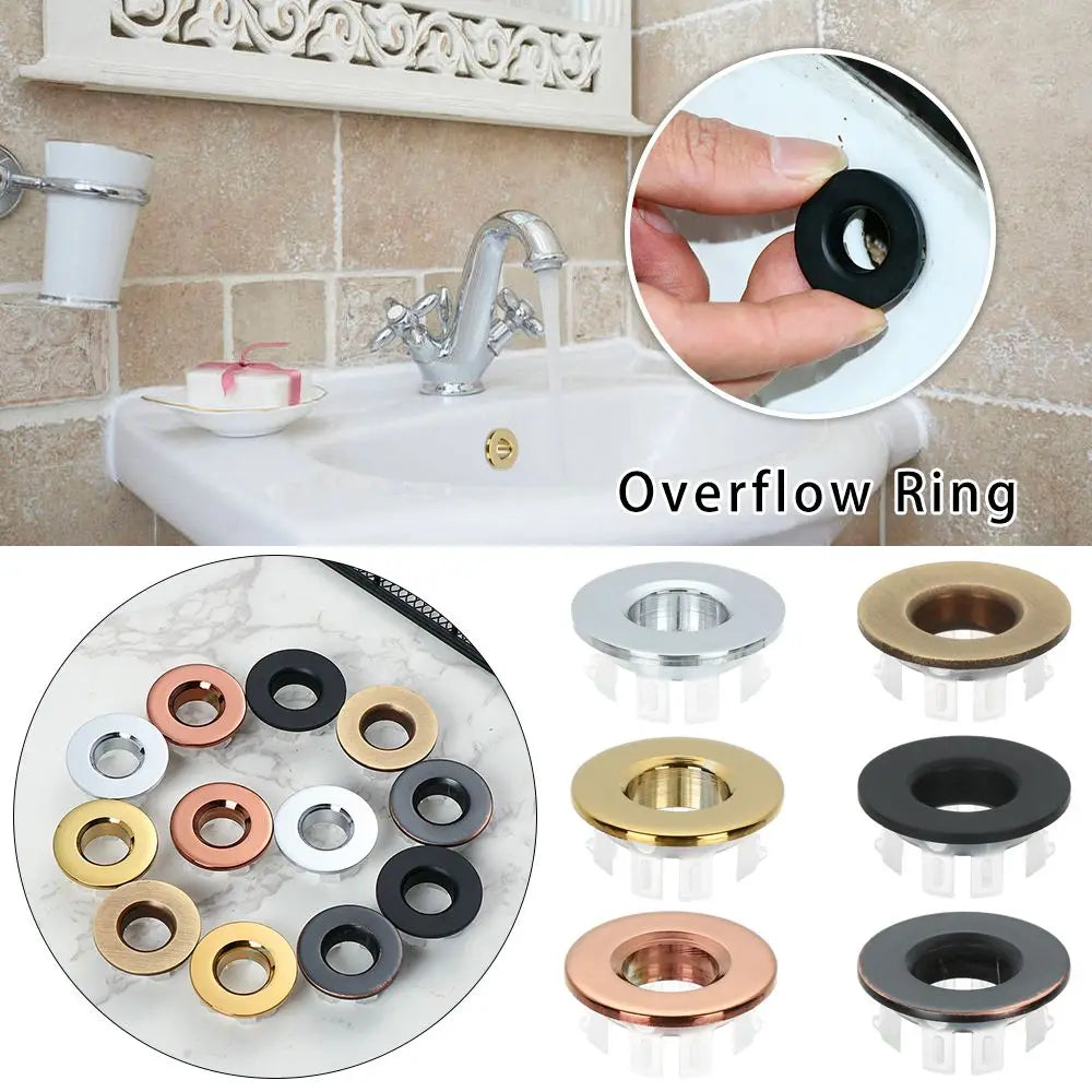 Rust-Resistant Copper Alloy & Tool-Free Sink Overflow Cover (Fits 23-25 mm Holes)