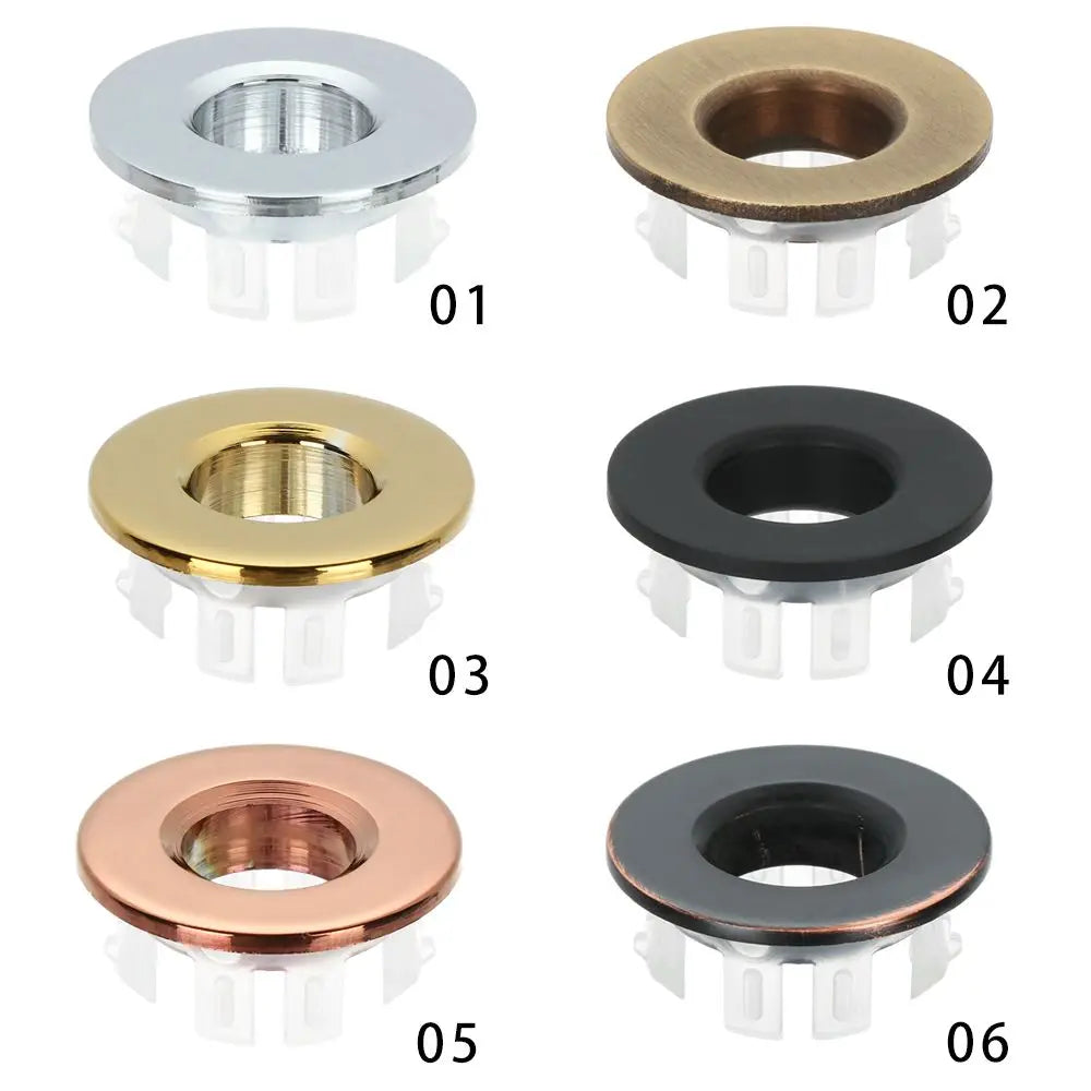 Rust-Resistant Copper Alloy & Tool-Free Sink Overflow Cover (Fits 23-25 mm Holes)