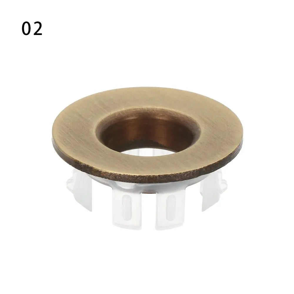 Rust-Resistant Copper Alloy & Tool-Free Sink Overflow Cover (Fits 23-25 mm Holes)