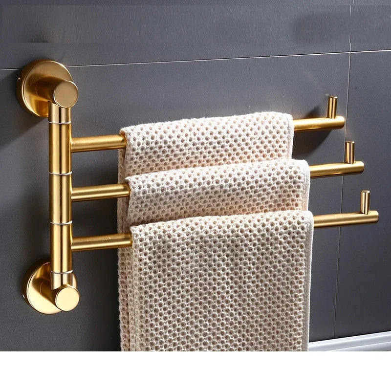 Rust-Resistant Foldable Aluminum Towel Bar (Adjustable 14–16 In)