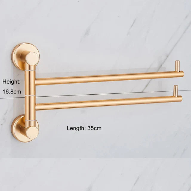Rust-Resistant Foldable Aluminum Towel Bar (Adjustable 14–16 In)