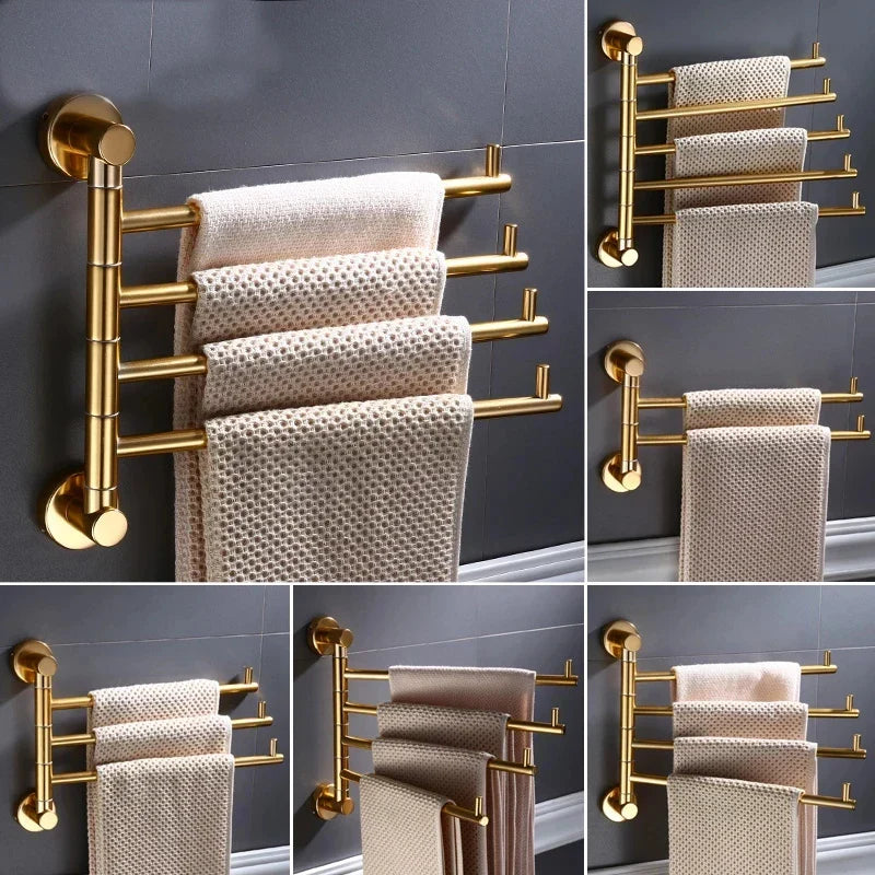Rust-Resistant Foldable Aluminum Towel Bar (Adjustable 14–16 In)