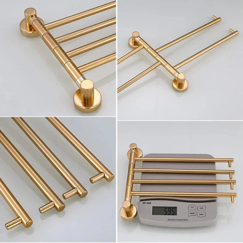 Rust-Resistant Foldable Aluminum Towel Bar (Adjustable 14–16 In)