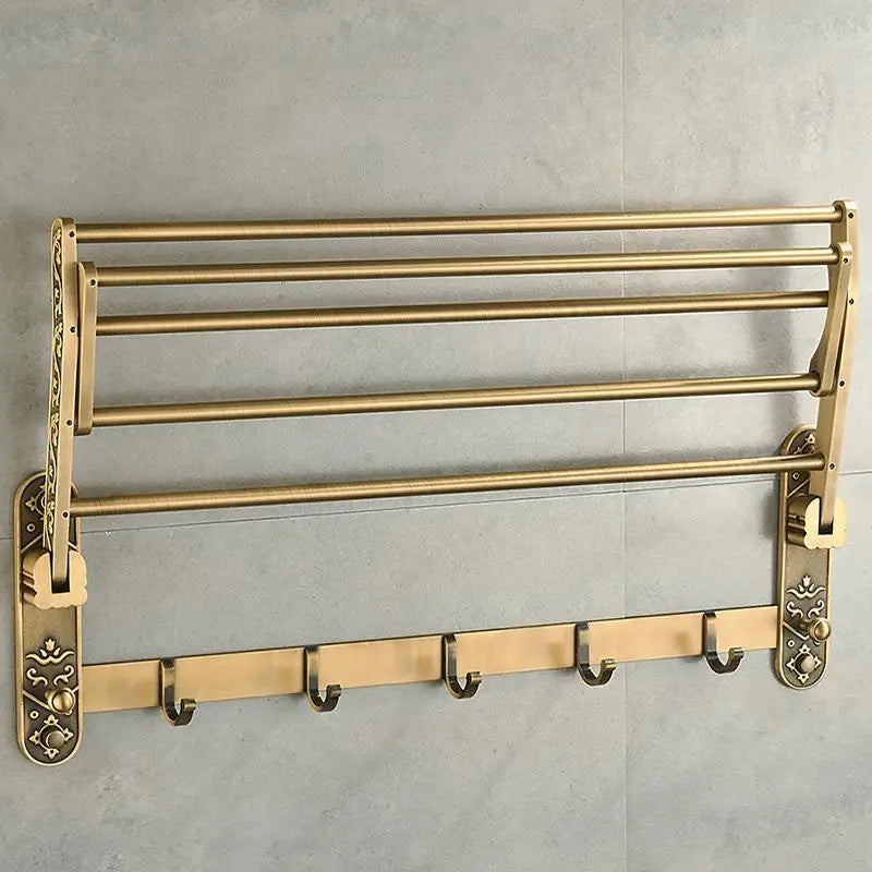 Rust-Resistant Foldable Space-Saving Wall-Mounted Towel Rack (Adjustable 20–24 in)