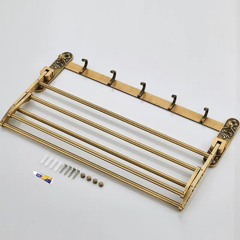 Rust-Resistant Foldable Space-Saving Wall-Mounted Towel Rack (Adjustable 20–24 in)