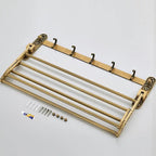Rust-Resistant Foldable Space-Saving Wall-Mounted Towel Rack (Adjustable 20–24 in)