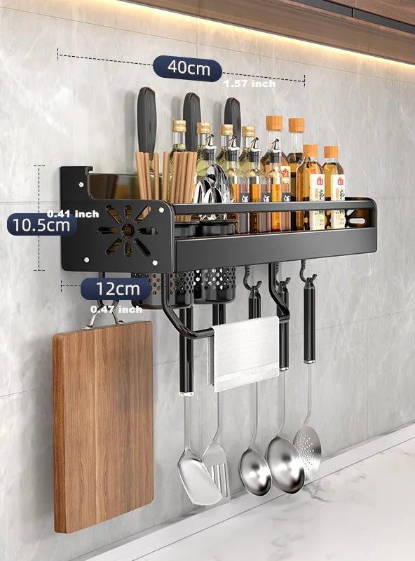 Rust-Resistant Powder-Coated Wall-Mounted Shelf (Self-Adhesive & Screw Mount)