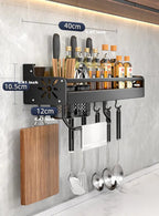 Rust-Resistant Powder-Coated Wall-Mounted Shelf (Self-Adhesive & Screw Mount)