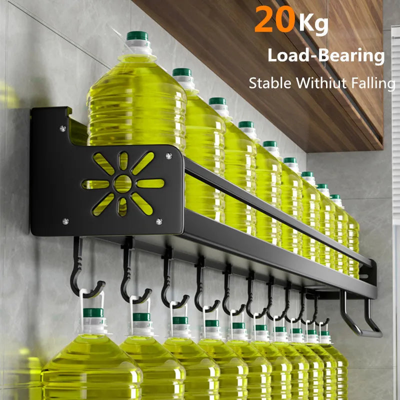 Rust-Resistant Powder-Coated Wall-Mounted Shelf (Self-Adhesive & Screw Mount)