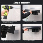Rust-Resistant Powder-Coated Wall-Mounted Shelf (Self-Adhesive & Screw Mount)
