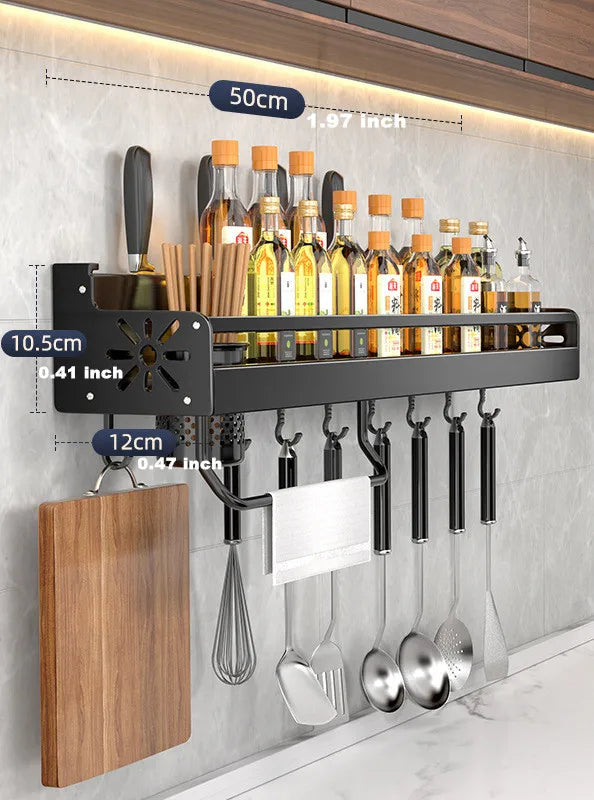 Rust-Resistant Powder-Coated Wall-Mounted Shelf (Self-Adhesive & Screw Mount)