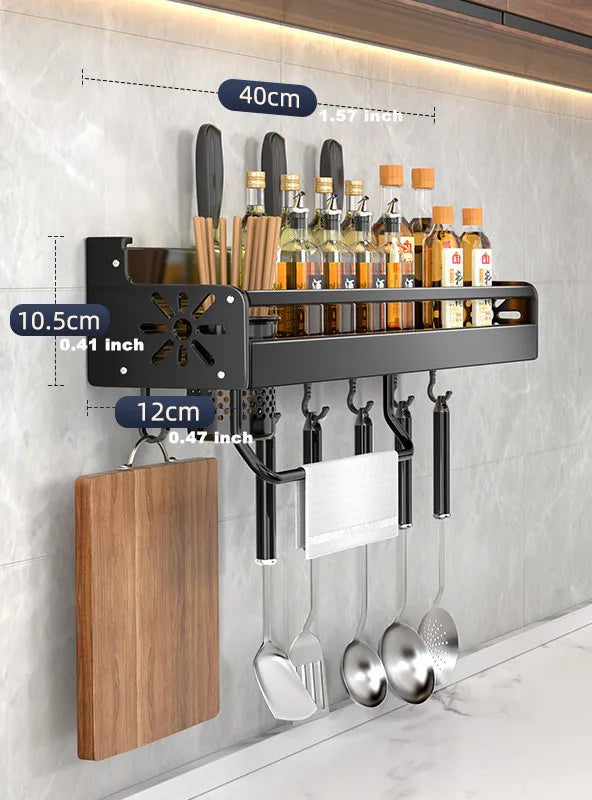 Rust-Resistant Powder-Coated Wall-Mounted Shelf (Self-Adhesive & Screw Mount)