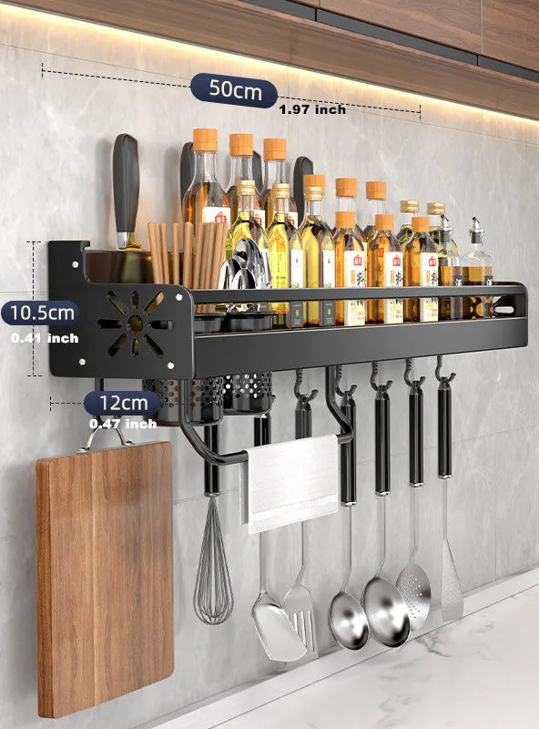 Rust-Resistant Powder-Coated Wall-Mounted Shelf (Self-Adhesive & Screw Mount)