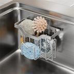 Rust-Resistant Stainless Steel Sink Organizer (Drill-Free Mounting)