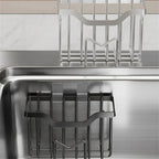 Rust-Resistant Stainless Steel Sink Organizer (Drill-Free Mounting)