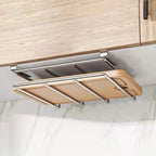 Rust-Resistant Stainless Steel Under-Cabinet Cutting Board Holder (Double-Deck)