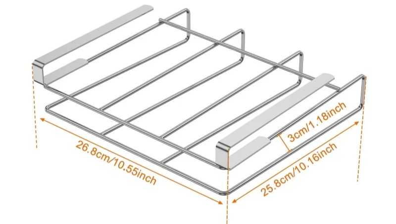 Rust-Resistant Stainless Steel Under-Cabinet Cutting Board Holder (Double-Deck)