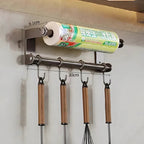 Rust-Resistant Stainless Steel Wall-Mount Utensil & Paper Towel Rack
