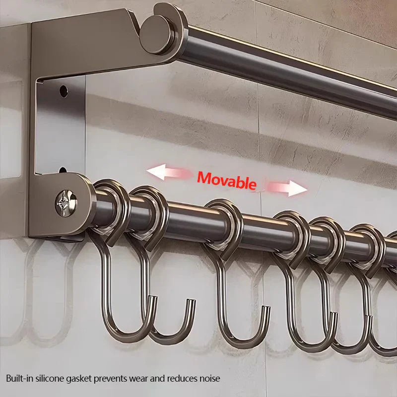 Rust-Resistant Stainless Steel Wall-Mount Utensil & Paper Towel Rack