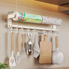Rust-Resistant Stainless Steel Wall-Mount Utensil & Paper Towel Rack