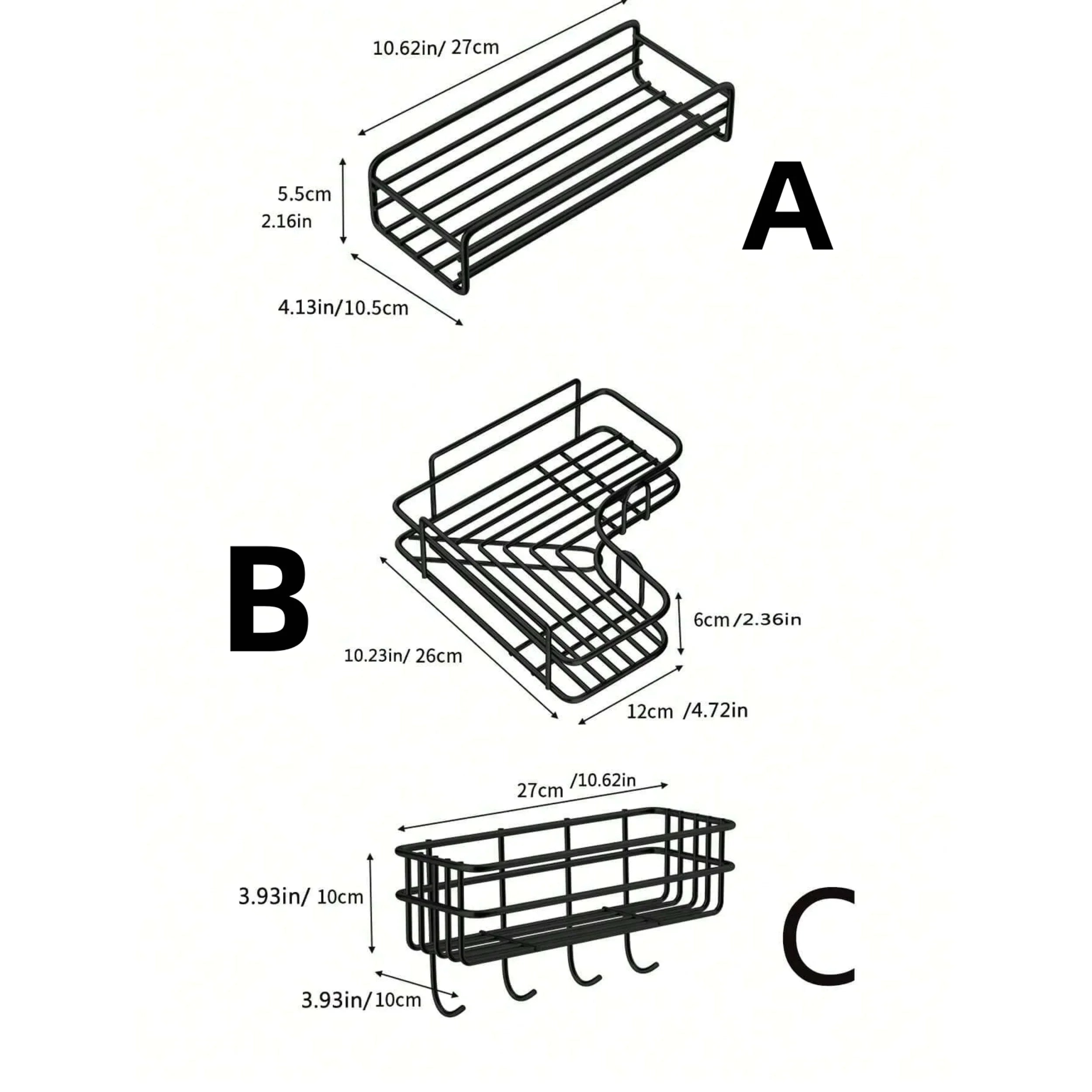 Rust-Resistant Water-Draining Wall-Mounted Corner Shelf