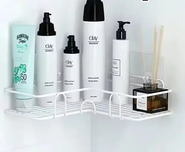 Rust-Resistant Water-Draining Wall-Mounted Corner Shelf