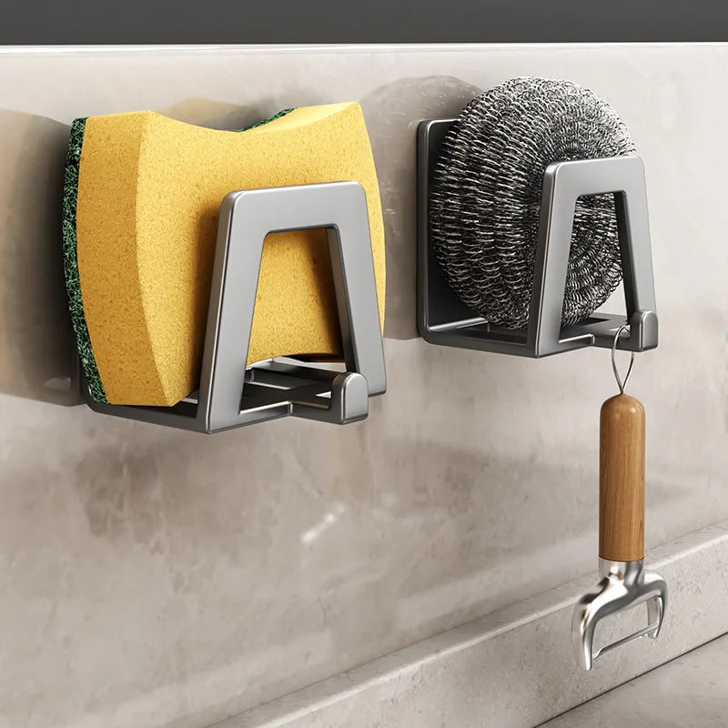 Rustproof 304 Stainless Steel Self-Adhesive Sponge & Towel Holder