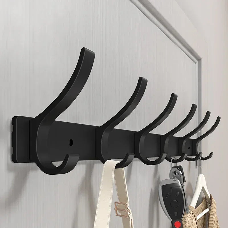 Rustproof Aluminum Nail-Mounted Hook Rack (7 Hooks)