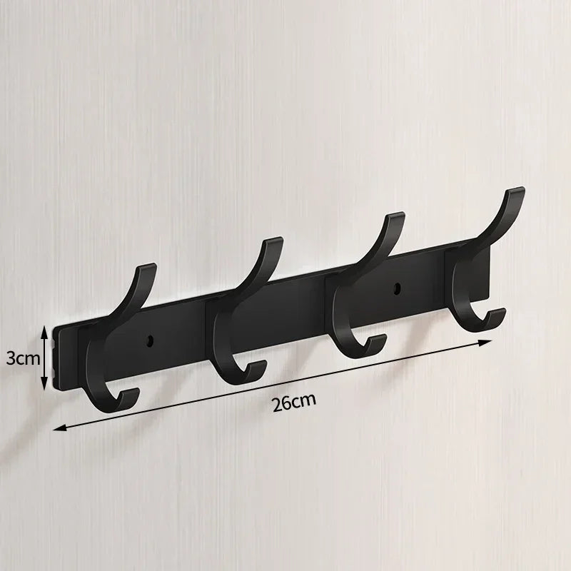 Rustproof Aluminum Nail-Mounted Hook Rack (7 Hooks)