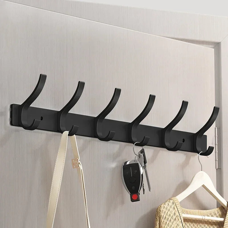 Rustproof Aluminum Nail-Mounted Hook Rack (7 Hooks)