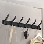 Rustproof Aluminum Nail-Mounted Hook Rack (7 Hooks)