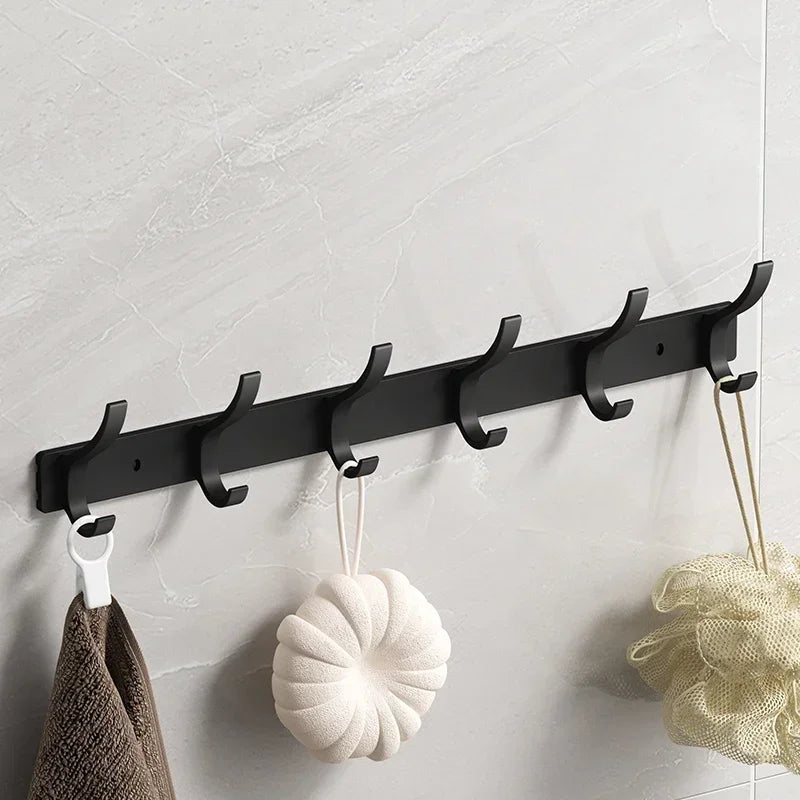 Rustproof Aluminum Nail-Mounted Hook Rack (7 Hooks)