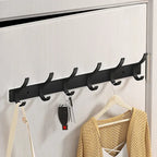 Rustproof Aluminum Nail-Mounted Hook Rack (7 Hooks)