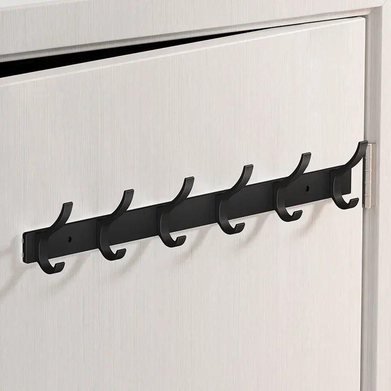 Rustproof Aluminum Nail-Mounted Hook Rack (7 Hooks)