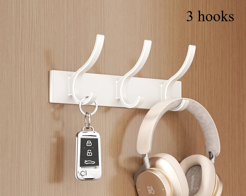 Rustproof Aluminum Nail-Mounted Hook Rack (7 Hooks)