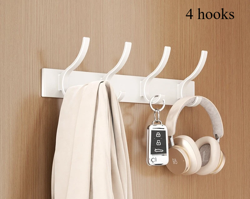 Rustproof Aluminum Nail-Mounted Hook Rack (7 Hooks)